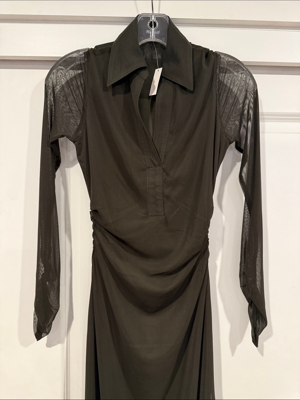 MADEWELL Long-Sleeve Polo Midi Dress Size XS